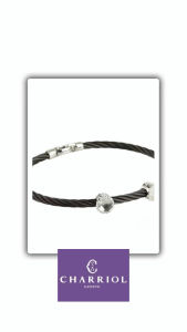 CHARRIOL CELTIC NOIR SAPPHIRE & WHITE GOLD BANGLE BLACK