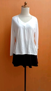 atasan wanita putih MAX cewek M L XL blouse lengan panjang cute santai