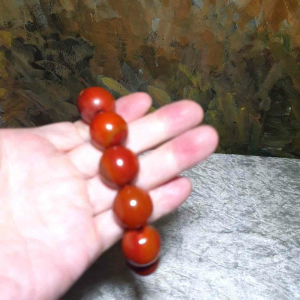 Premium 20mm The Warring States Sardonyx (Zhanguo Red Agate) reddish yellowish bracelet/handheld [Natural Crystal] 精品20毫米战国红手链/手持 #28