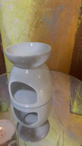 White porcelain flower hollow out candle aromatherapy furnace aromatherapy lamp essential oil furnace fine oil lamp beauty salon home hotel