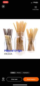 100pcs Kraft Paper/Bagasse Straw 6mm/12mm x 8inches