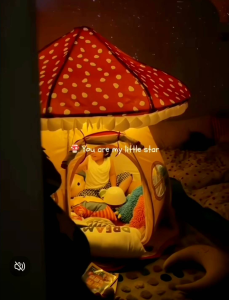 บ้านเด็ก เต๊นเด็ก mushroom hut หลังใหญ่พิเศษ 1.5*1.5 เมตร โครง PE rod แบบหนาพิเศษ