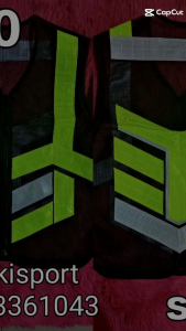 Dakkisports security riders vest with neon yellow reflective stripes and adjustable straps.