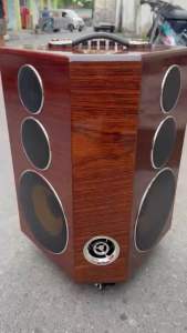 Loa karaoke di động cao cấp B63 PRO New 2024 (Hệ thống 6 loa 3 đường tiếng công suất mạch 350W 2 Micro UHF chống hú)