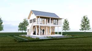 แบบบ้านจั่วมินิมอ 2 ชั้น