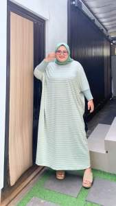 Dress salur jumbo Vidya oversize bahan kaos LD190-230