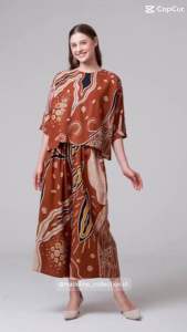 SEMERBAK BATIK ONE SET KULOT RAYON PREMIUM RICHA | SETELAN CELANA PANJANG LENGAN 3/4 PREMIUM