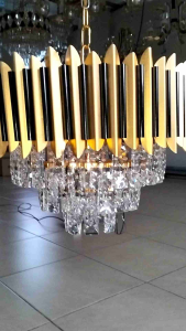 Good jaya lighting lampu gantung minimalis crystal 40cm import aluminium