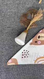 Voal Printing Instan Anak Motif Bear Brown Rainbow / Hijab Instan Anak Motif Lucu