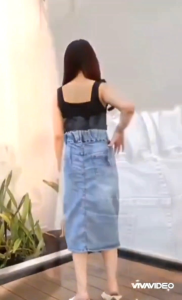 Rok Midi Jeans Stretch Span M-XXL