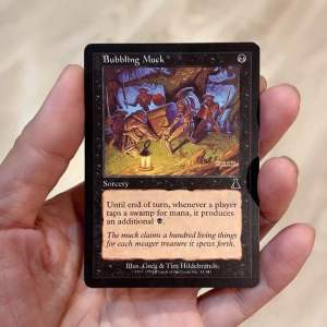 Bubbling Muck 🇺🇸 การ์ดสะสม Magic The Gathering Card 🃏 Urza’s Destiny 🇺🇸 Vintage การ์ดเกม เมจิกเดอะแกเธอริ่ง 🃏 Black Sorcery 🇺🇸 สวย NM