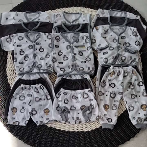 baju bayi laki laki 0 sampai 6 bulan 18 pcs/9 stel