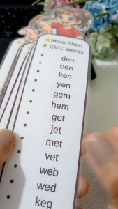 Laminated CVC Word Flashcards Bookmark for Kids | Early Reading Phonics Cards | Preschool Kindergarten Learning Materials