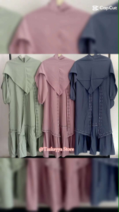 Gamis Remaja Perempuan Tanggung Terbaru Variasi Payet Free Hijab