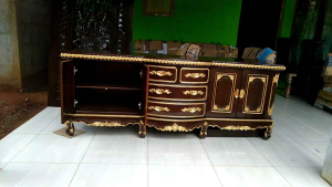 BUFET TV SALINA SALAK BROWN COMBINASI EMAS