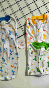 Husna Baby - 3 Pcs Bedong Instan Bayi Baru Lahir Putih Full Gambar
