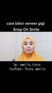 Lengkap 1 set Gigi Palsu Snap on smile 100%Original Gigi putih Aman 1 Set atas Bawah Kuat untuk makan daging