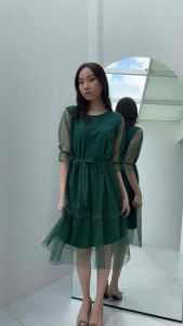 F190 Dress wanita kondangan bridesmaid pesta mewah bahan premium