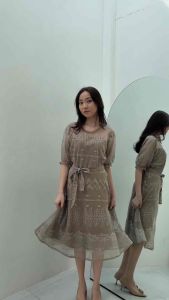 F188 Dress wanita kondangan bridesmaid pesta mewah bahan premium