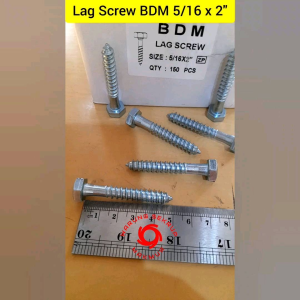 (5 pcs) Lag Screw 5/16\\\" x 2\\\" / Desk Screw / Baut Kayu 5 CM Kunci 12