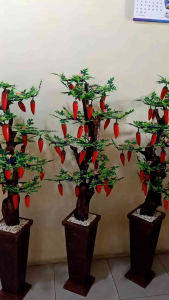 Tanaman artificial/pohon hias cabe merah tinggi 130cm.