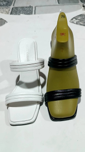 Dép xinh nữ cao gót quai dây nhị sườn bọc 2 lớp gót 7cm mũi vuông