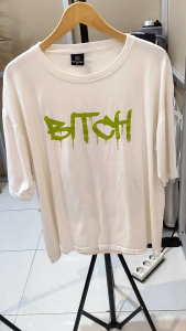 Kaos Oversized Tshirt B1tch Gambar Depan Belakang/Kaos Oversize Wanita/Pria T-shirt