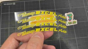 Tem Excel Asia UV DTF dán mod niềng xe tem lột ( 1 bộ 6 tem)