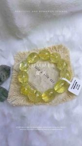 Champagne Citrine Natural Crystal Bracelet 15-16mm