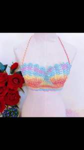 บรานางเงือก บราเปลือกหอย handmade ปักมุก พร้อมส่ง✅