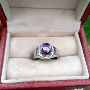 Cincin Batu Kecubung Ungu Minimalis