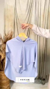Hijab instan  Matt Jersey Cantik Panjang Kerudung Pad Muslim