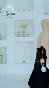 Gamis Hitam Anak Perempuan Remaja Set Hijab Baju Muslim Anak Cewek Remaja Tanggung