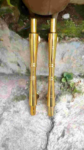 Handle Pintu Rumah Kuningan Motif Bambu Gold 34 cm 4 Pcs