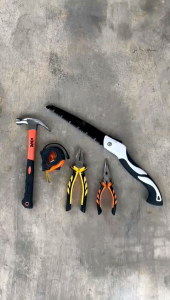 PAKET TUKANG - Gergaji kayu Lipat Baja Asli SK5 - Palu kambing -Tang Kombinas 8 inch - Meteran Karet 5M - Tang LANCIP 6"