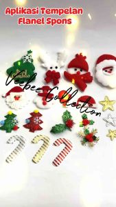 Dekorasi Natal dengan Tempelan Flanel Kepala Boneka