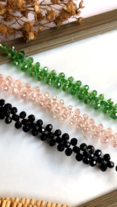 Gelang Bracelet Manik Wanita Kristal Kepang