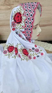 MUKENA DEWASA TERUSAN MOTIF BUNGA ROSELLA