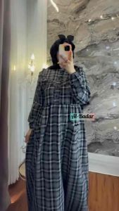 DRESS FLANEL KOTAK CANTIK ANGGUN
