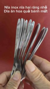 Gía Rẻ combo 10 Nĩa Inox Ăn Trái Cây Dĩa 2 Răng Nhỏ Inox Đẹp