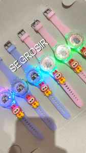 LABUBU JAM TANGAN ANAK LAMPU MUSIK MELODY STRAP RUBBER ANALOG