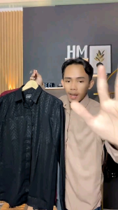 HM - KEMEJA ZAFAR- Atasan baju kemeja pria dewasa terbaru lengan panjang motif piramid casual mewah elegan Nyaman kekinian cowok keren terbaru