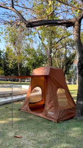 รุ่นใหม่ล่าสุด !!  เต็นท์กระโจม  2 ประตู 2 หน้าต่าง สำหรับเดินป่า ใช้งานง่าย สะดวก TM12