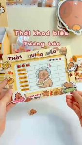 Bộ THỜI KHOÁ BIỂU DIY Tương Tác CAPYBARA/LOOPY Đáng Yêu