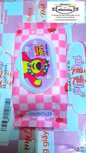 Combo 5 bịch khăn ướt gấu dâu caro 120 tờ