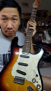 Đàn Guitar Điện Phím Lõm Guitar Cổ Đã Lắp Nâng Tiếng Mobin Bén Bao Mass Đồng