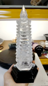 Natural High Grade White Quartz Crystal Temple Ornament WCT01 #WhiteCrystal #CrystalQuartz #homedecor #Lifestyle #Furniture