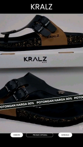 KRALZ JPN Sandals - Sendal Casual Jepit Pria Anti Slip Hitam
