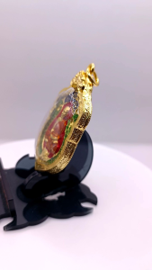 K893 เหรียญหลวงพ่อพัฒน์ หลวงพ่อพัฒน์ วัดห้วยด้วน รุ่น อำนาจ โชคลาภ บารมี เนื้อ ชุบ เงิน ลงยา เลี่ยม กรอบทองไมครอน ฉลุลาย ขนาด 4.5x3 cm. วัตถุมงคล พร้อมส่ง