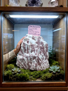 rare big pink raw tourmaline